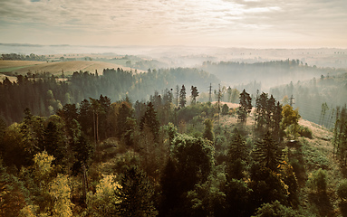 Image showing Aerial view of autumn countryside, traditional fall landscape in centra Europe