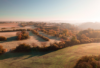 Image showing Aerial view of autumn countryside, traditional fall landscape in centra Europe