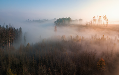 Image showing Aerial view of autumn countryside, traditional fall landscape in centra Europe