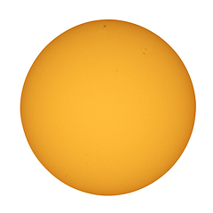 Image showing Sun with sunspots seen with telescope