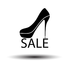 Image showing High Heel Shoe On Sale Sign Icon