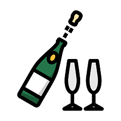 Image showing Party Champagne And Glass Icon