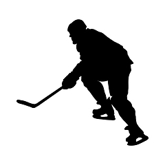 Image showing Hockey Player Silhouette