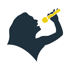 Image showing Karaoke Womans Silhouette Icon