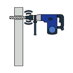 Image showing Icon Of Perforator Drilling Wall