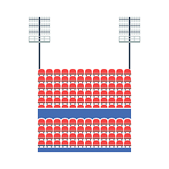 Image showing Stadium Tribune With Seats And Light Mast Icon