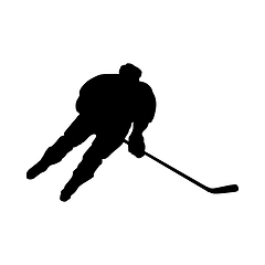 Image showing Hockey Player Silhouette