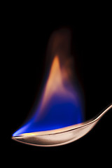 Image showing flaming spoon