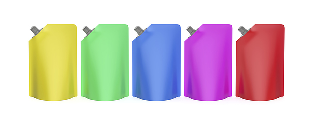 Image showing Stand-up pouches with different colors
