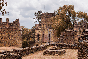Image showing Fasil Ghebbi, royal castle in Gondar, Ethiopia