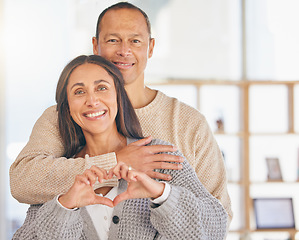 Image showing House, relax or mature couple hug on a lovely, peaceful or calm holiday vacation or weekend in Lisbon, Portugal. Portrait, support or happy woman enjoying quality bonding time with a senior partner