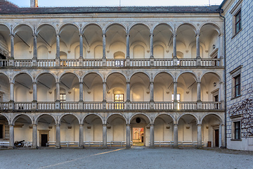 Image showing arcade in Castle Jindrichuv Hradec castle in Czech Republic