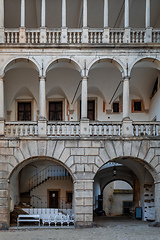 Image showing arcade in Castle Jindrichuv Hradec castle in Czech Republic