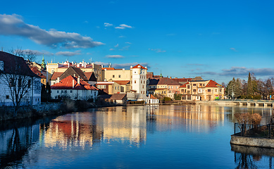 Image showing The old town view in city Jindrichuv Hradec, Czech Republic