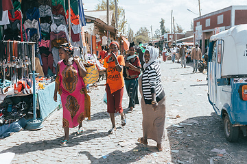 Image showing Woman at the market in Mojo city, Ethiopia