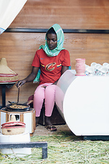 Image showing women preparing traditional bunna coffee, Ethiopia