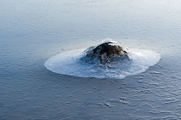 Image showing Stone breaking up of the ice