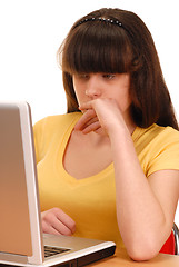 Image showing Girl with Computer