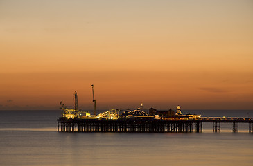 Image showing Brighton pier at sunset