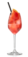 Image showing glass of grapefruit spritz cocktail