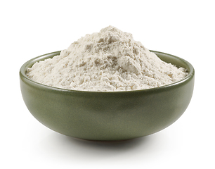 Image showing green bowl of flour