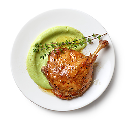 Image showing plate of duck leg confit