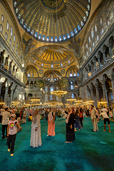 Image showing Interior of ancient basilica Hagia Sophia, Istanbul Turkey