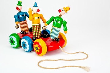Image showing Vintage Clown Pull Toy
