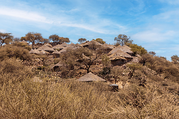 Image showing Mountain landscape with houses, Ethiopia