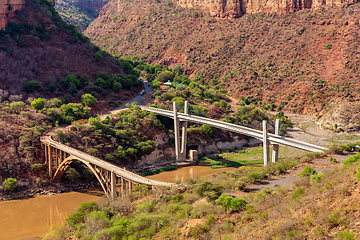 Image showing Old and new bridge across Blue Nile, Ethiopia