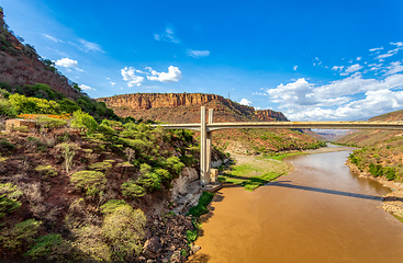 Image showing Old and new bridge across Blue Nile, Ethiopia