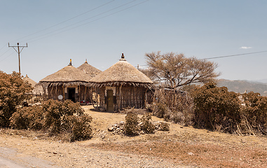 Image showing Mountain landscape with houses, Ethiopia