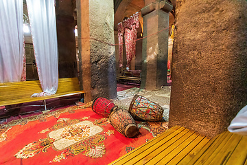 Image showing Interior of Debre Libanos, monastery in Ethiopia