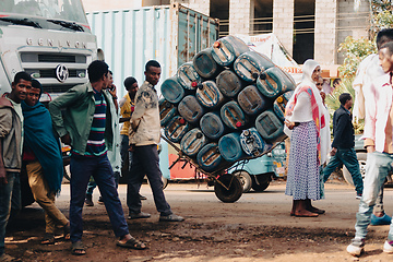 Image showing Ordinary peoples on the street of Dembecha Ethiopia