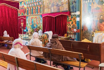 Image showing Interior of Debre Libanos, monastery in Ethiopia