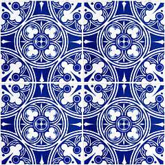 Image showing Traditional Portuguese glazed tiles