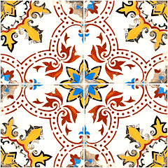 Image showing Traditional Portuguese glazed tiles