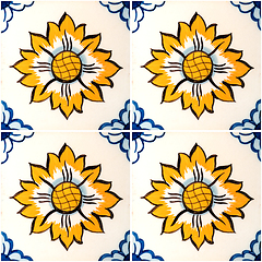 Image showing Traditional Portuguese glazed tiles