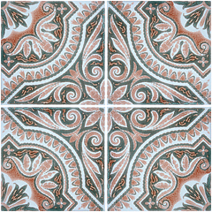 Image showing Traditional Portuguese glazed tiles