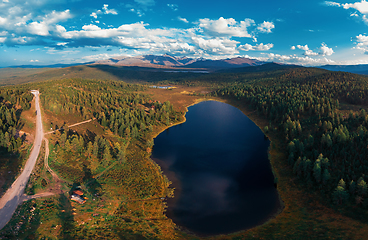 Image showing Aerial drone view of the lake of Kidelyu