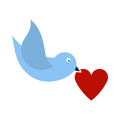 Image showing Dove With Heart Icon