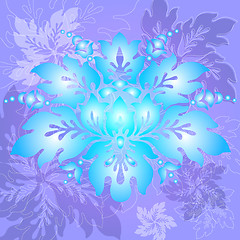 Image showing Blue  gentle flower abstract background