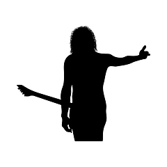 Image showing Rock Guitarist Silhouette