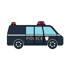 Image showing Police Van Icon