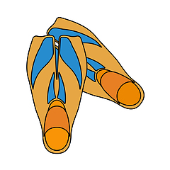 Image showing Icon Of Swimming Flippers