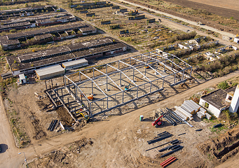 Image showing Frame of modern hangar or factory.