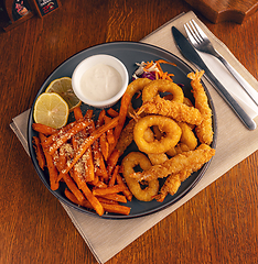 Image showing Deep fried seafood
