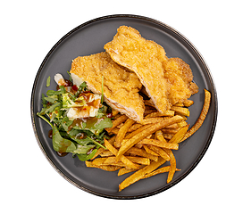 Image showing Delicious fried breaded chicken breast