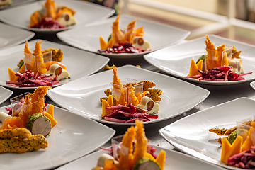 Image showing Appetizer starter plates