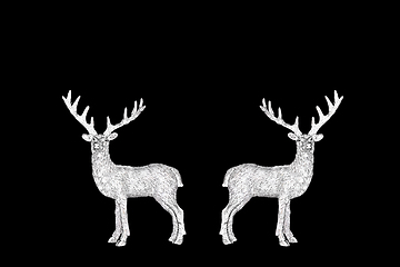 Image showing Christmas Silver Reindeer Tree Decorations 